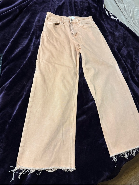 Vervet Denim - Women's Vervet High-Rise Wide Leg Jeans in Light Peach